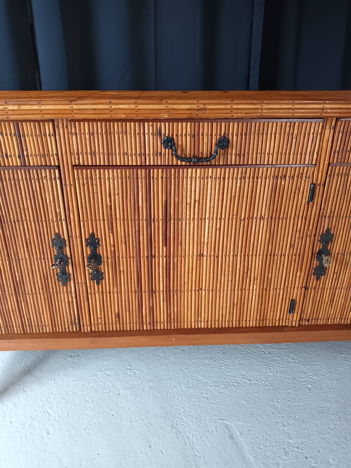 Vintage rattan sideboard