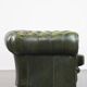 English Chesterfield 2-seater sofa in green cowhide leather