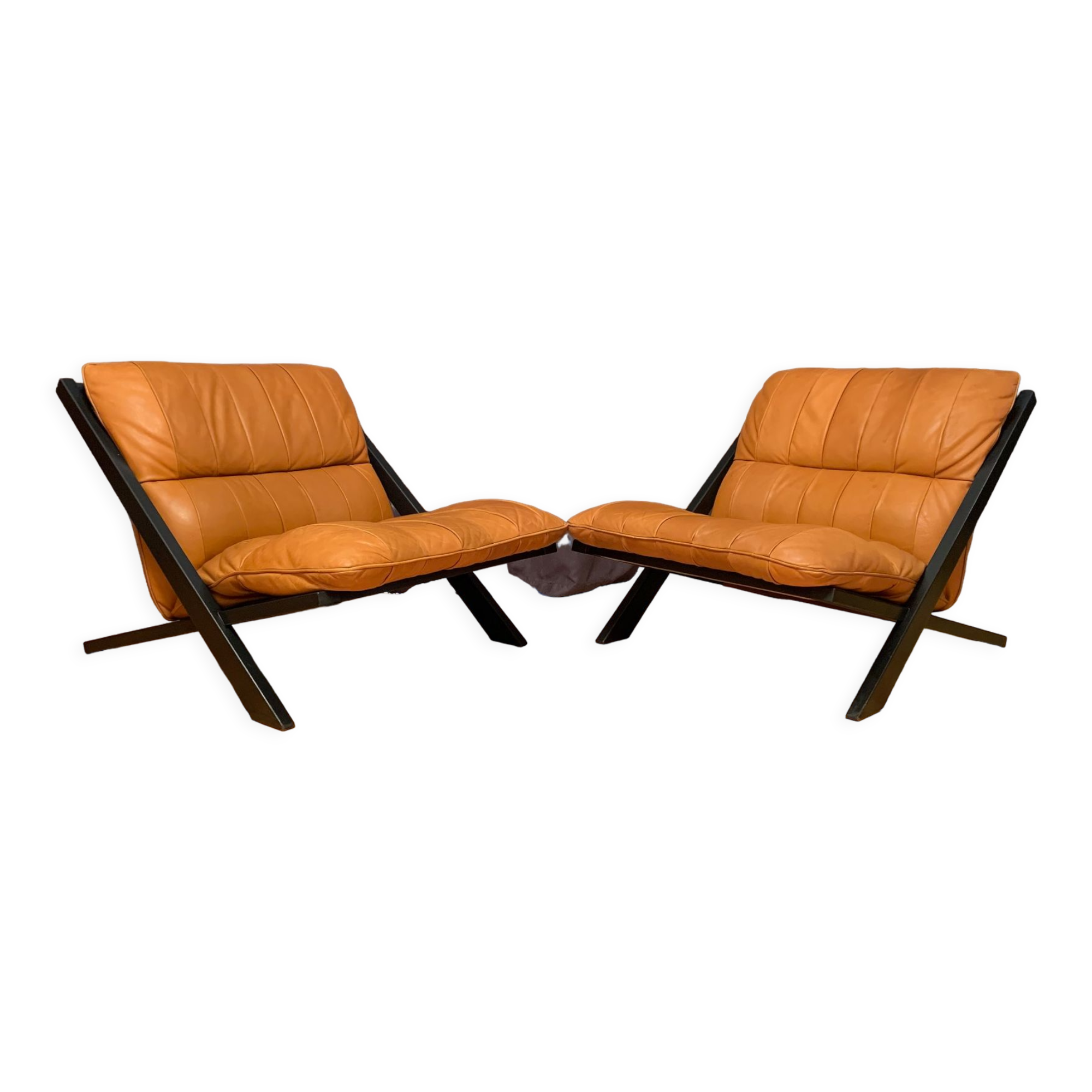 Paire de fauteuils par Ueli Berger, De Sede, Suisse, années 1970.