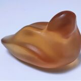 Zoomorphic paperweight crystal duck saint-louis v.rybalchenko design signed