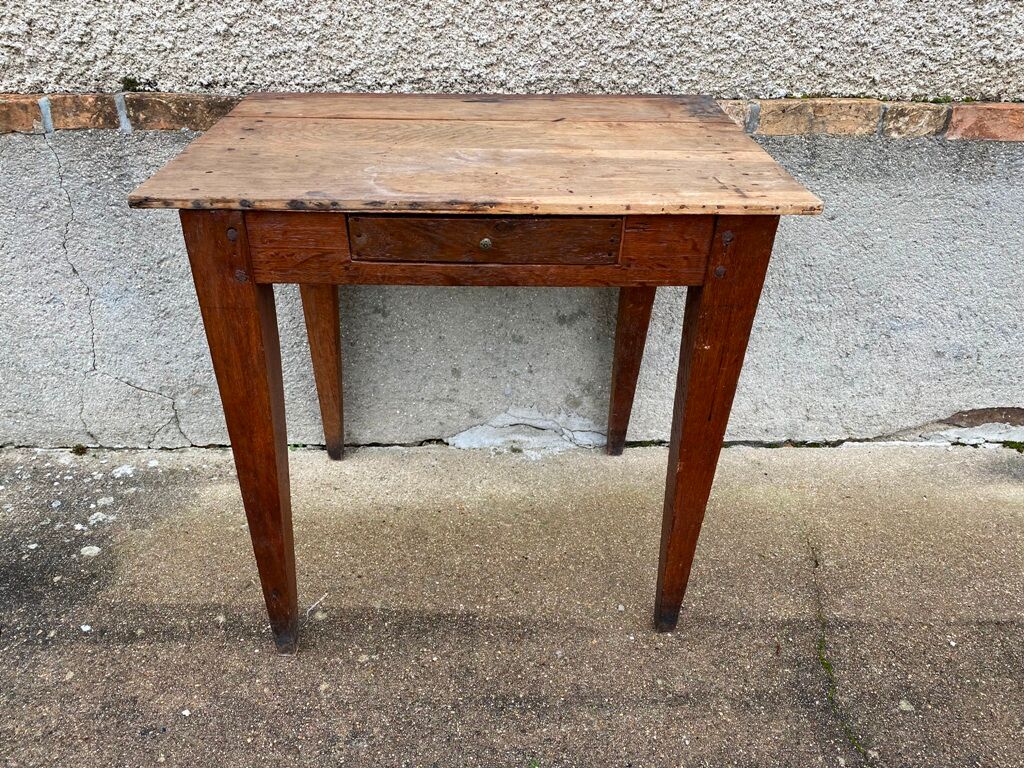 Solid wood desk with 1 drawer 75x52cm