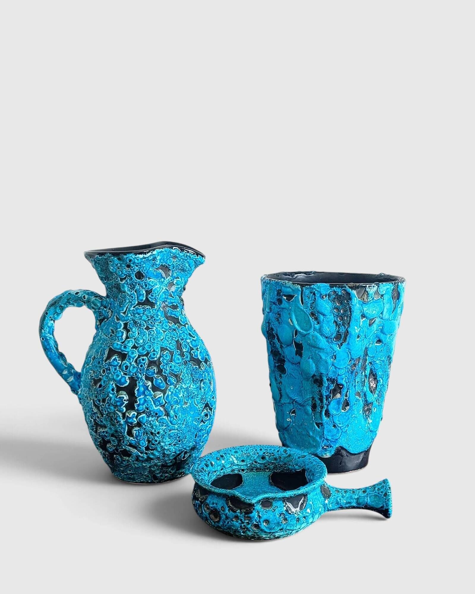 Charles Cart The Cyclops Blue Ceramic Vase, France, 1960s
