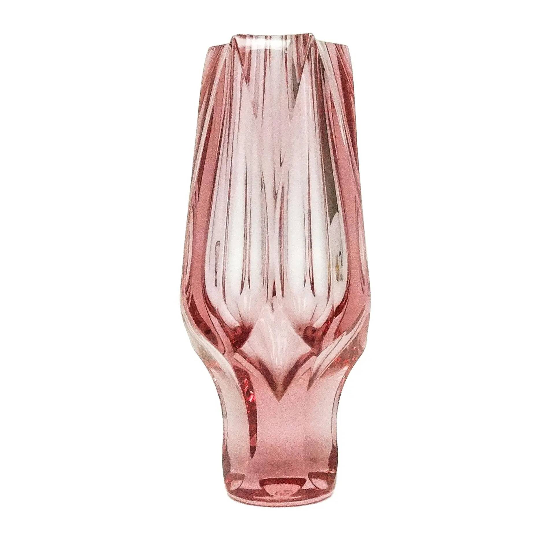 Art Deco vase, crystal, designed by J. Hoffmann, Moser, Czechoslovakia, 1950s