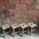 Set of 4 authentic wooden stools