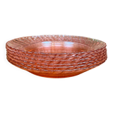 Set of 6 Rosaline pink soup plates