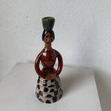 Ceramic candle holder for women, 1920/1930, Soufflenheim