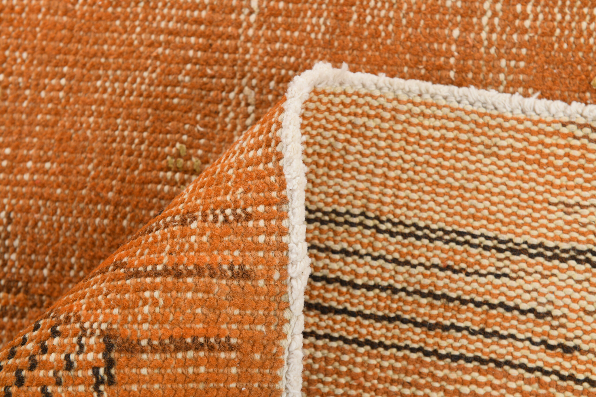 Orange wool turkish rug 299x178cm