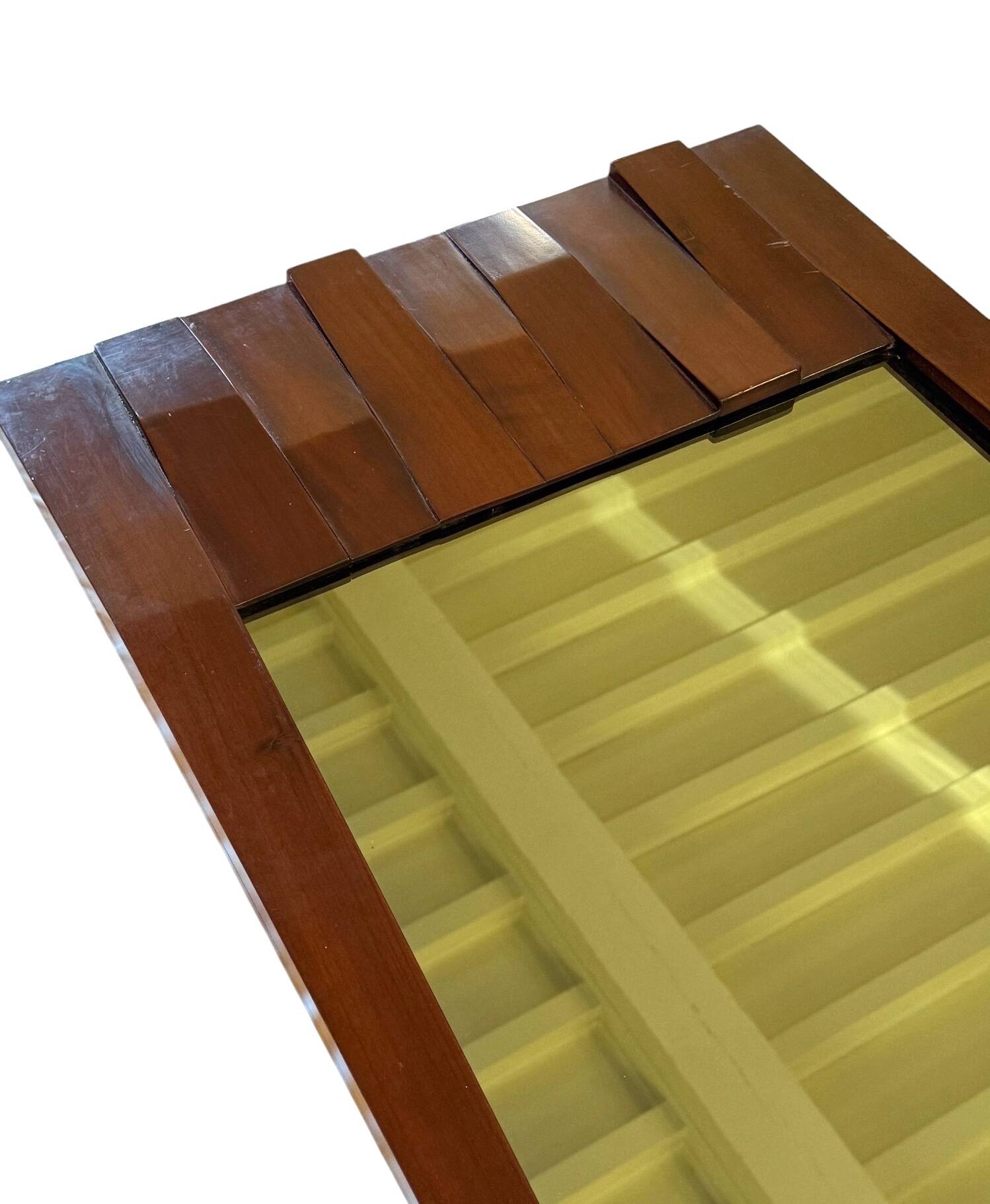 Luciano Frigerio, mod. Barium solid walnut mirror, Frigerio di Desio 1970s