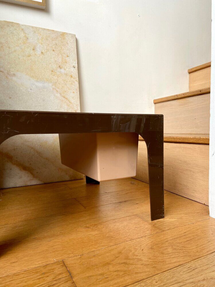 Beige and brown coffee table