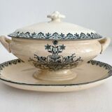 Sauceboat with lid in iron earth "Alhambra" Salins