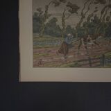 Lithograph by Henri Rivière The Enchantment of the Hours - The Downpour