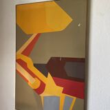 Abstract backhoe canvas