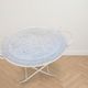 Romantic style white metal side table