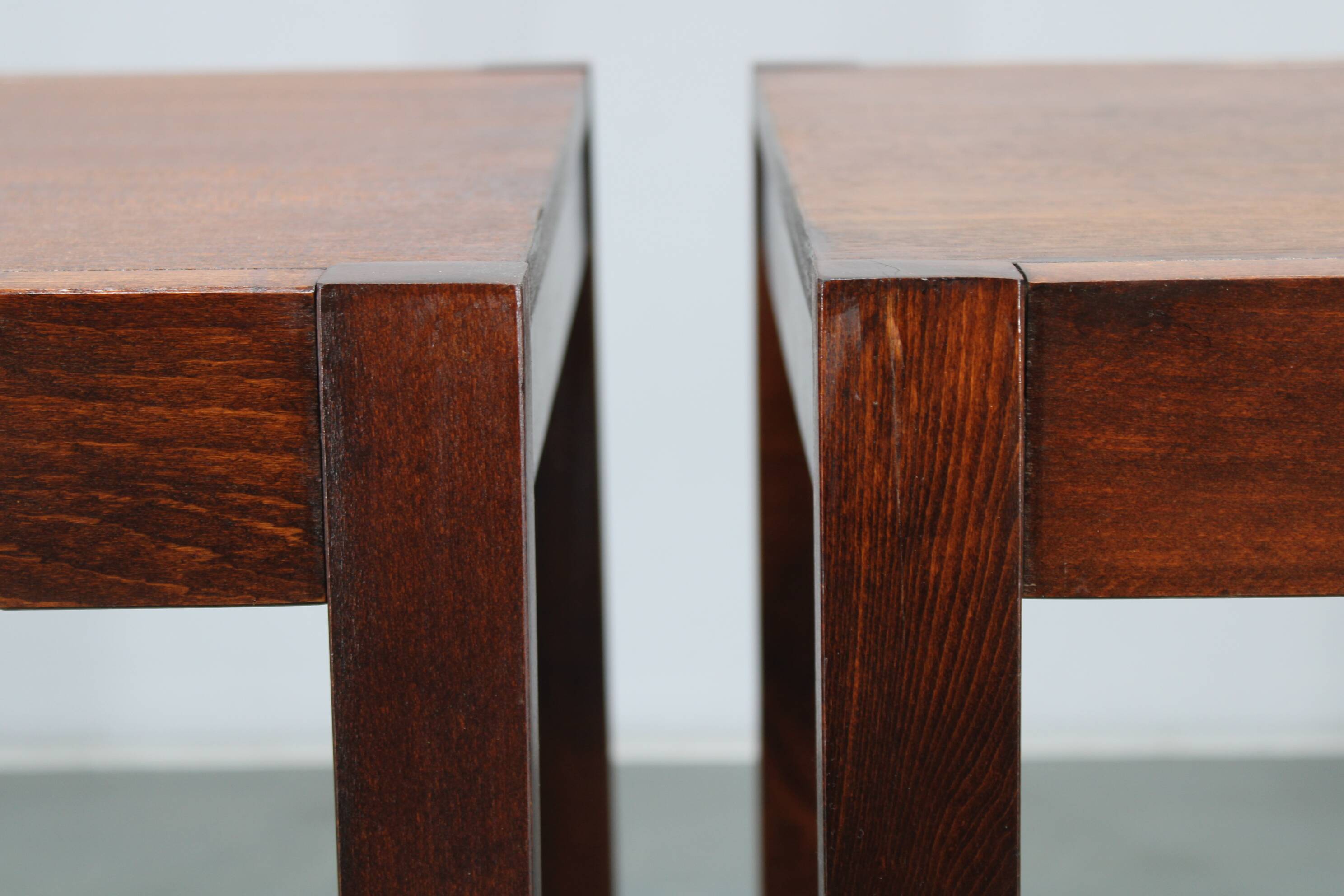 1960s Set of Two Square Side/Coffee Wooden Tables , Denmark