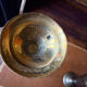 Pair of vintage brass hand-engraved flower vases.