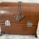 Vintage leather and silver metal jewelry box.