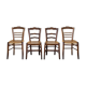 4 old flying chairs with natural canning seat