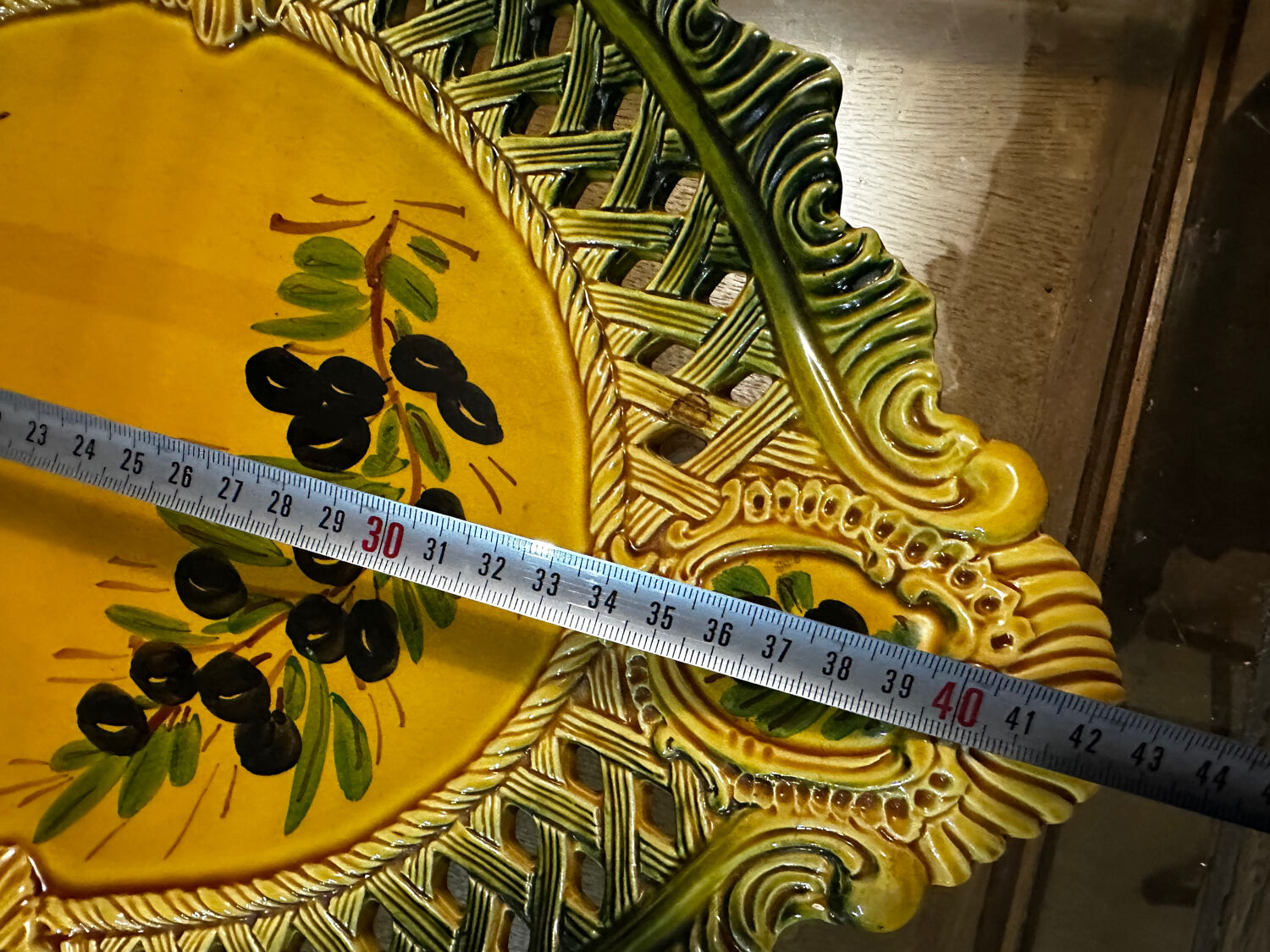 Ceramic plate Vallauris - Pierced decoration Olives - 1950s