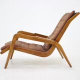 1960s Jan Vanek Very Rare Relaxing Oak Armchair, Czechoslovakia