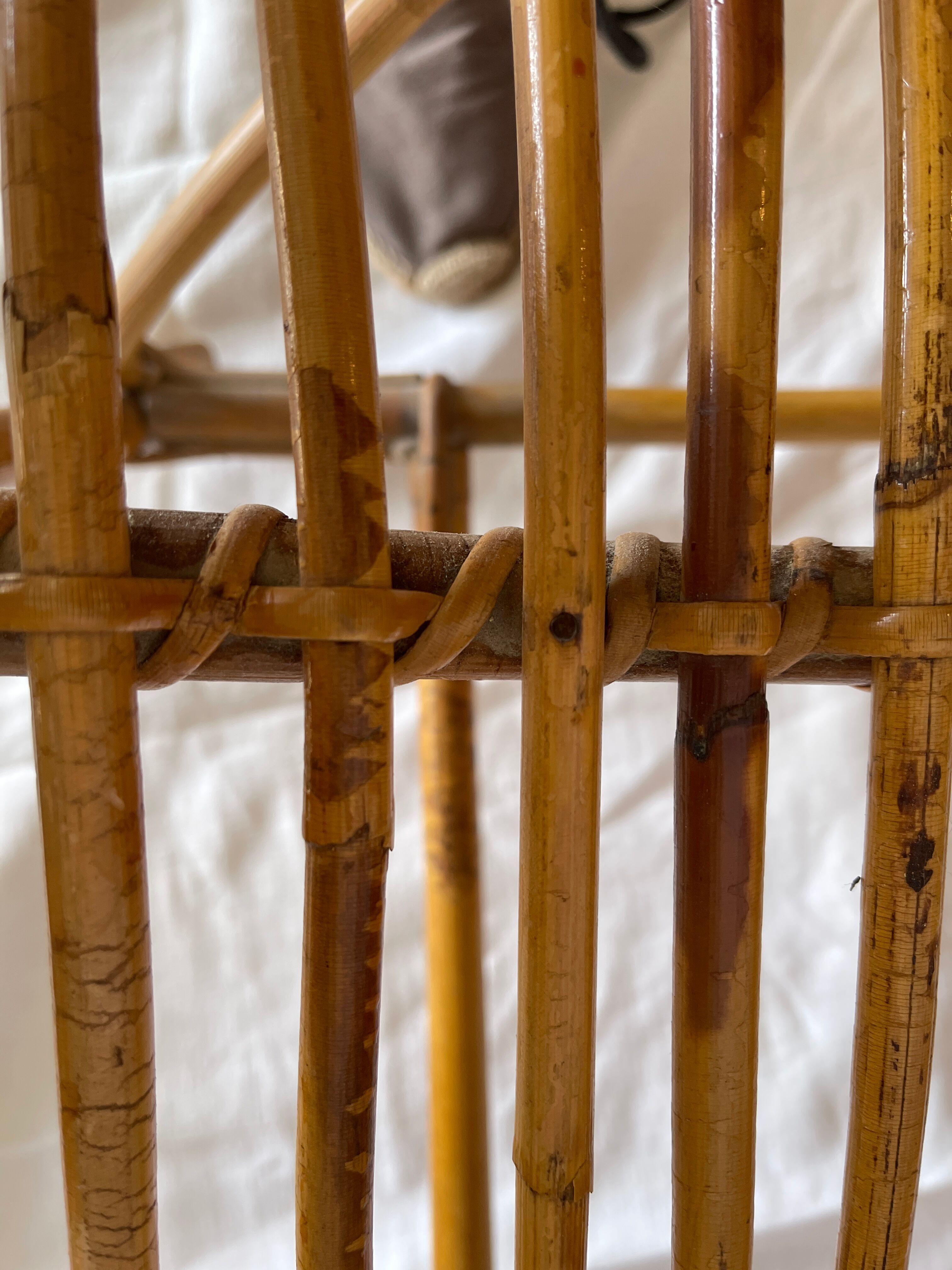 Pair of rattan basket chairs
