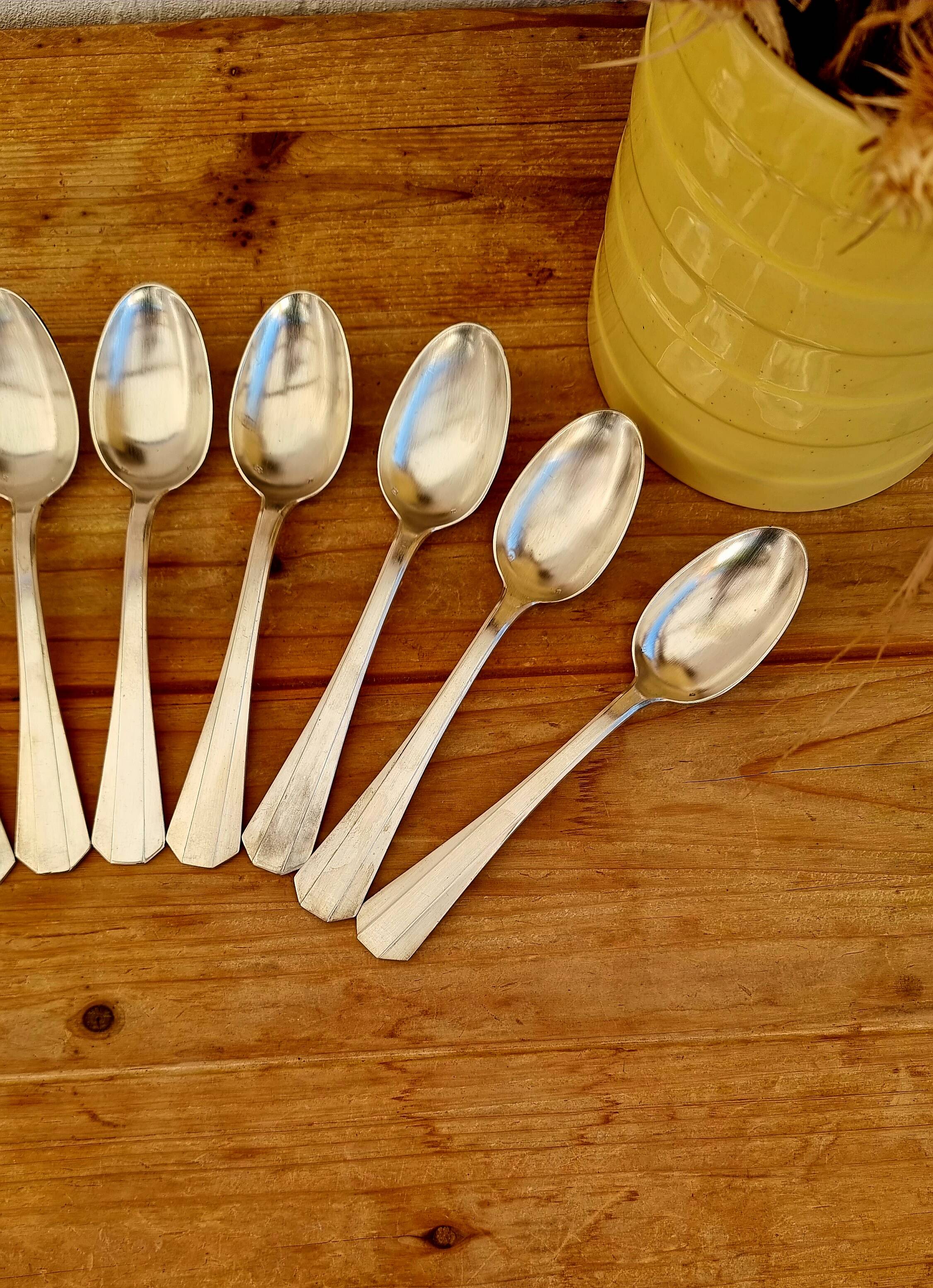 Set of 11 Art Deco silver-plated forks and spoons