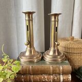 Duo of brass candlesticks