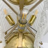 Mid-century Modern Brass and Murano Glass Big Table Lamp by Mazzega