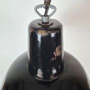 Industrial Black Enamel Factory Pendant Lamp, 1950s