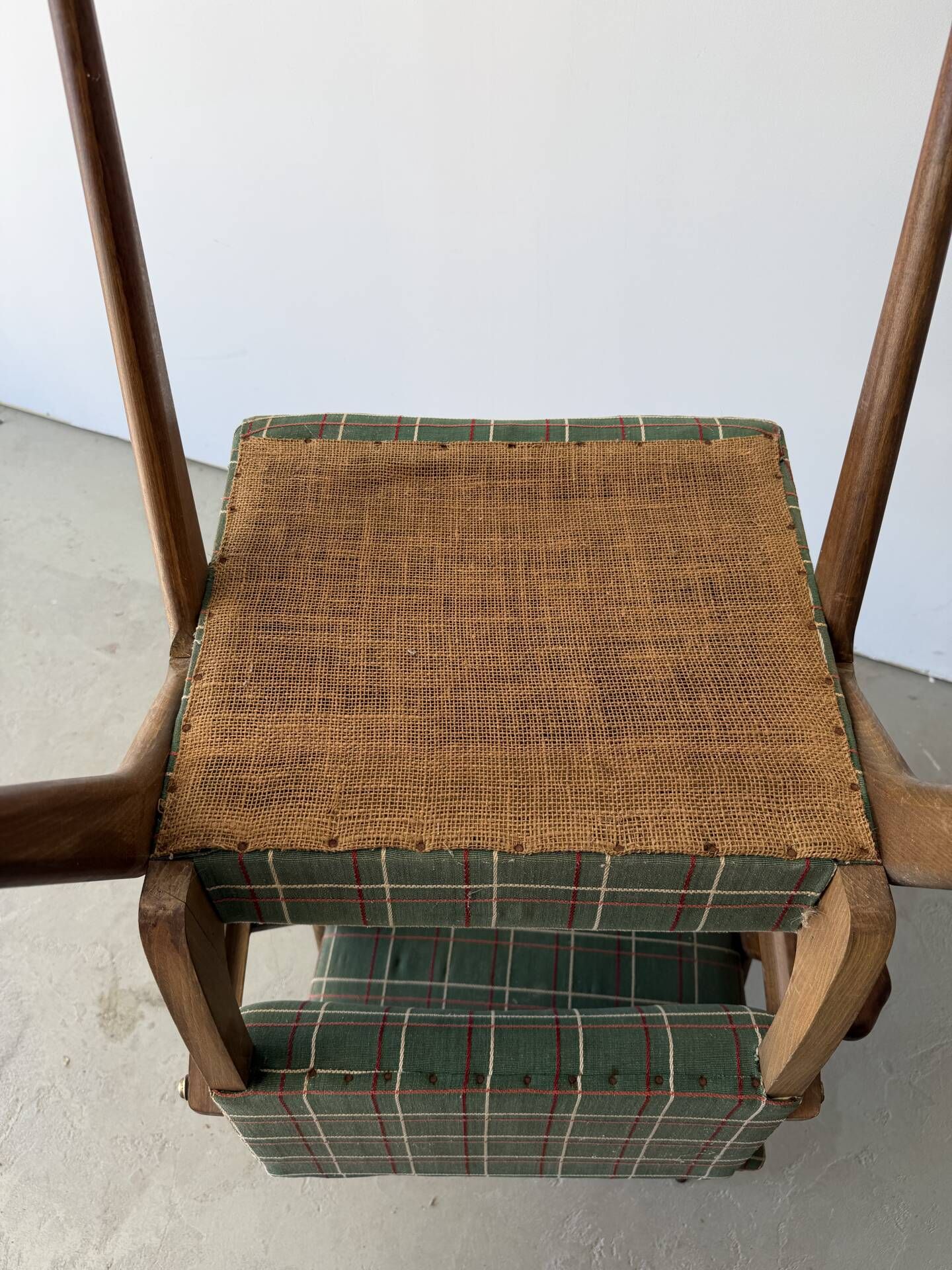 Pair of armchairs with a Scandinavian design in vintage teak from the 1960s.