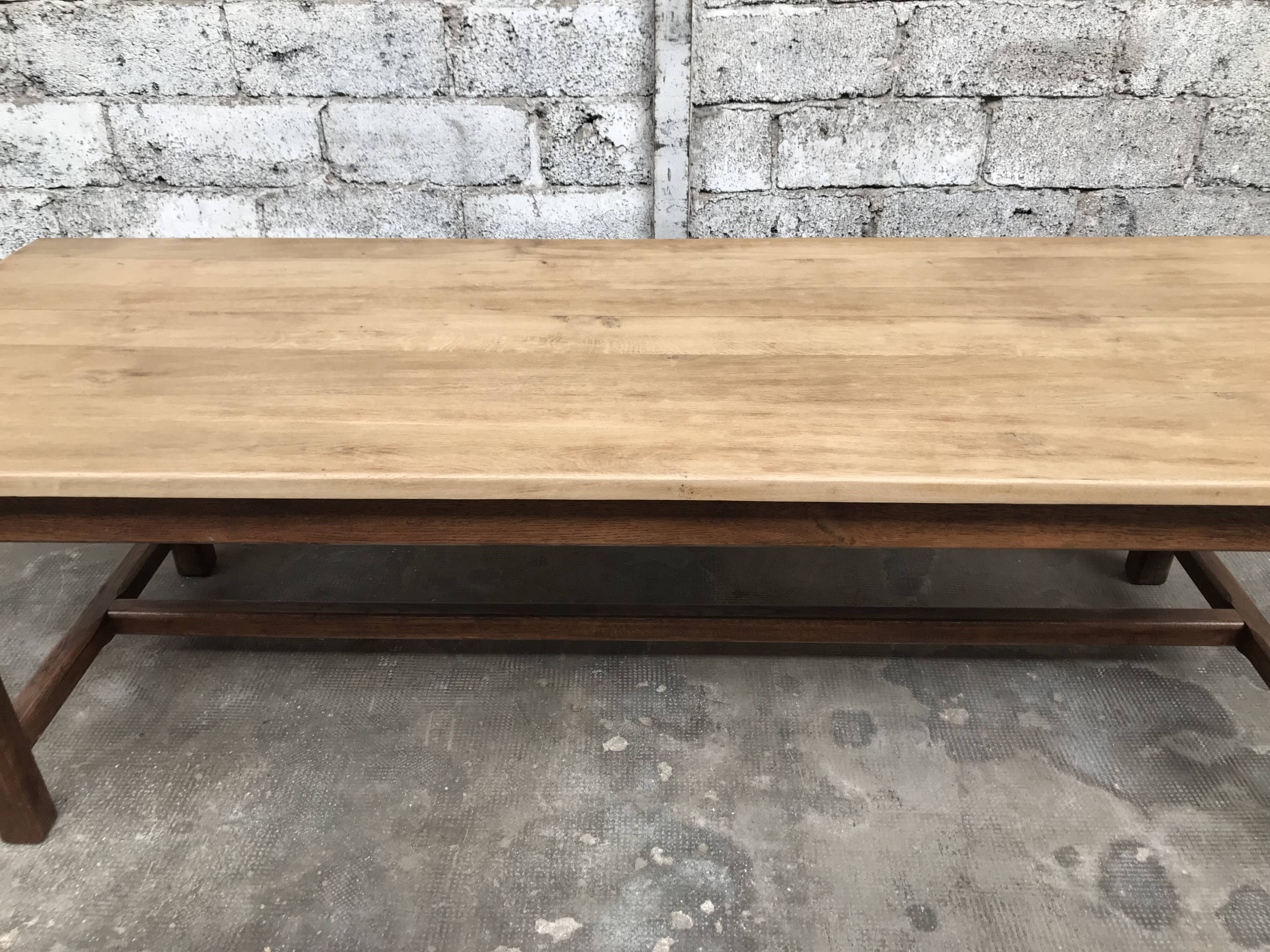 Old oak farm table industrial vintage early twentieth