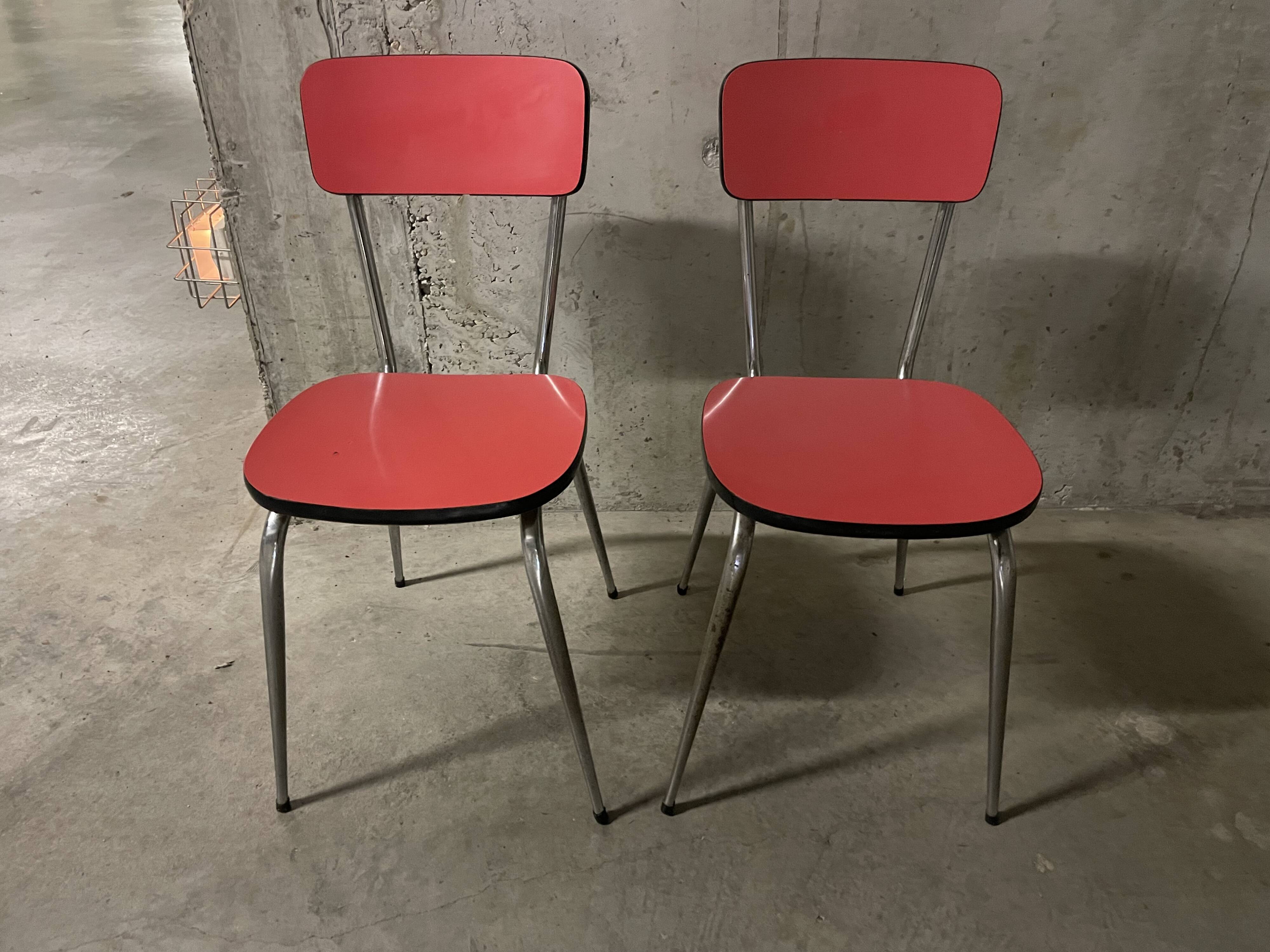 Paire de chaises en formica années 70