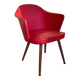 Cocktail chair in wood and red moleskin - 1960s