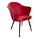 Cocktail chair in wood and red moleskin - 1960s