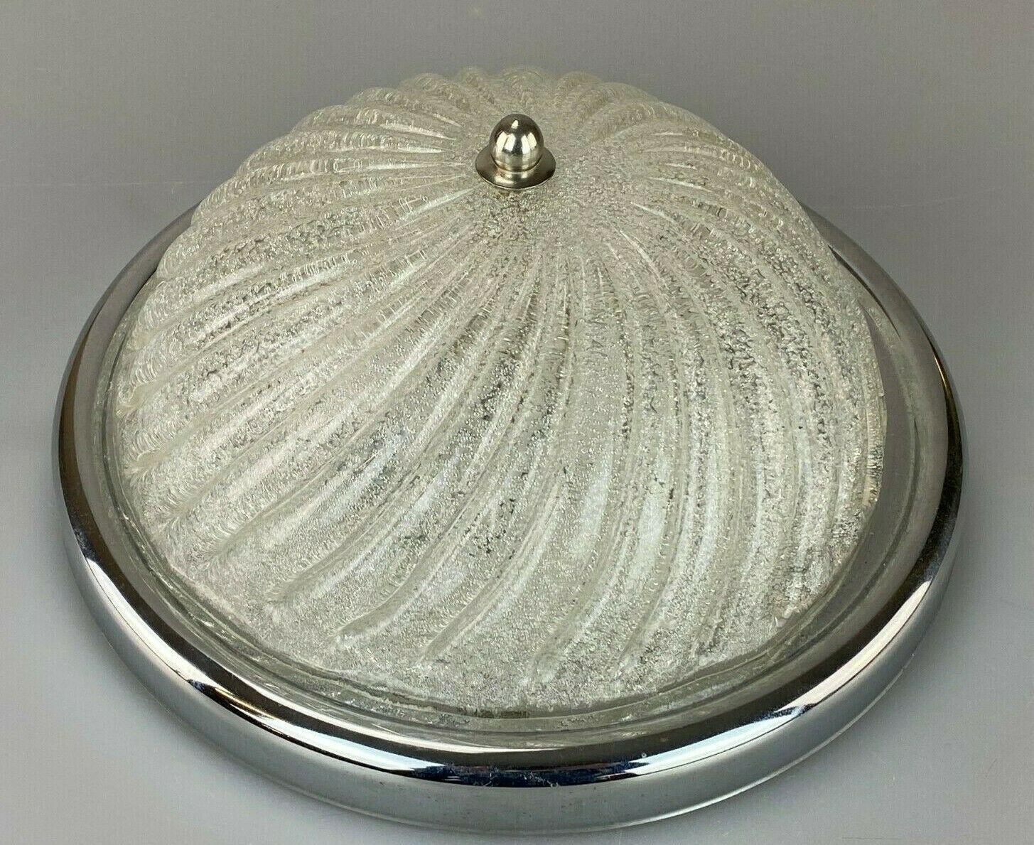 60s 70s Lamp Plafoniere Flush Mount Glass Space Age Design 60s