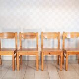 Set of 4 NC Sweden pine chairs, 1970