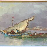 Counterpart of paintings "Sailing boats Felouks Gondolas" signed Orientalists