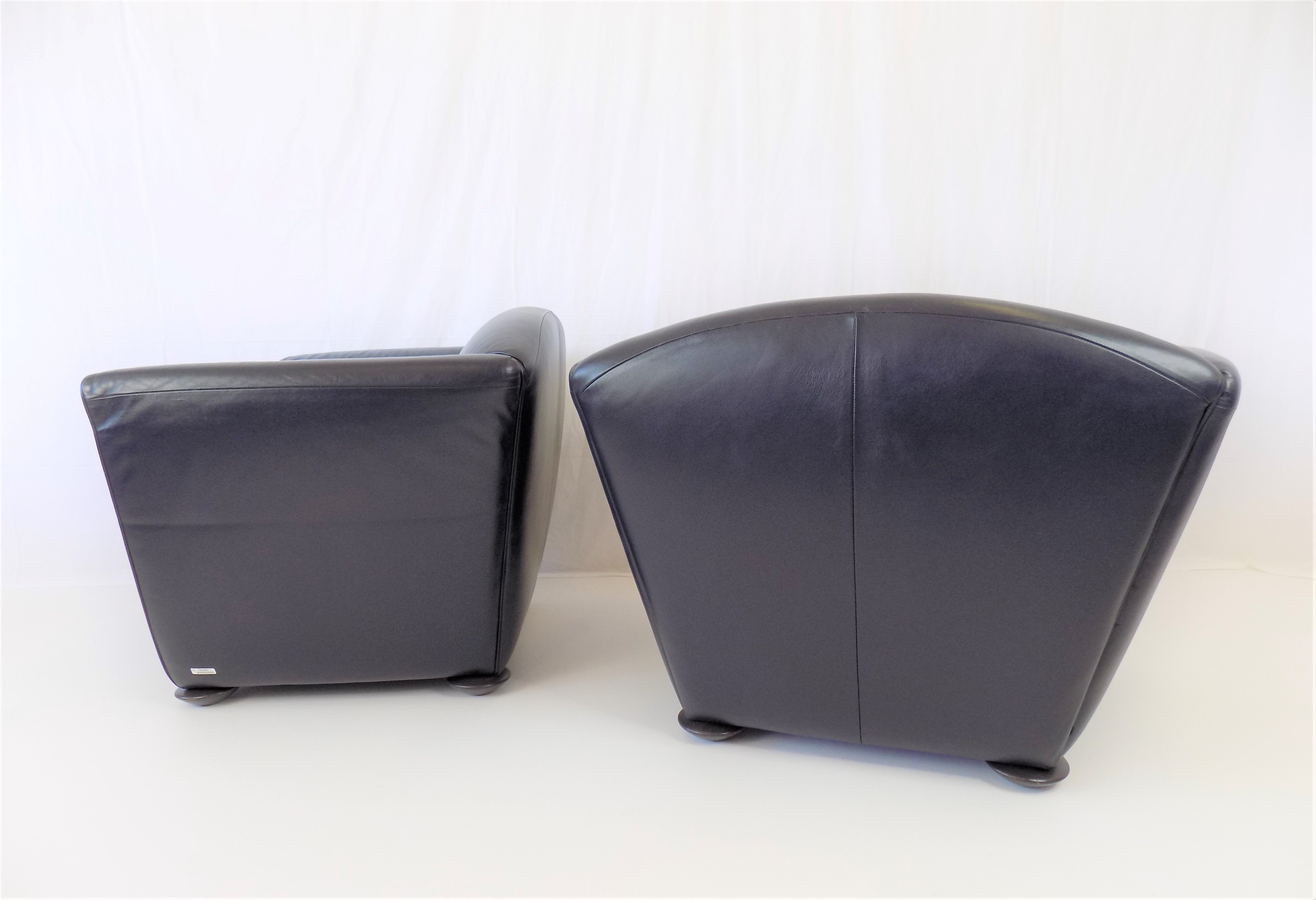 Cor zelda set of 2 leather armchairs by peter maly