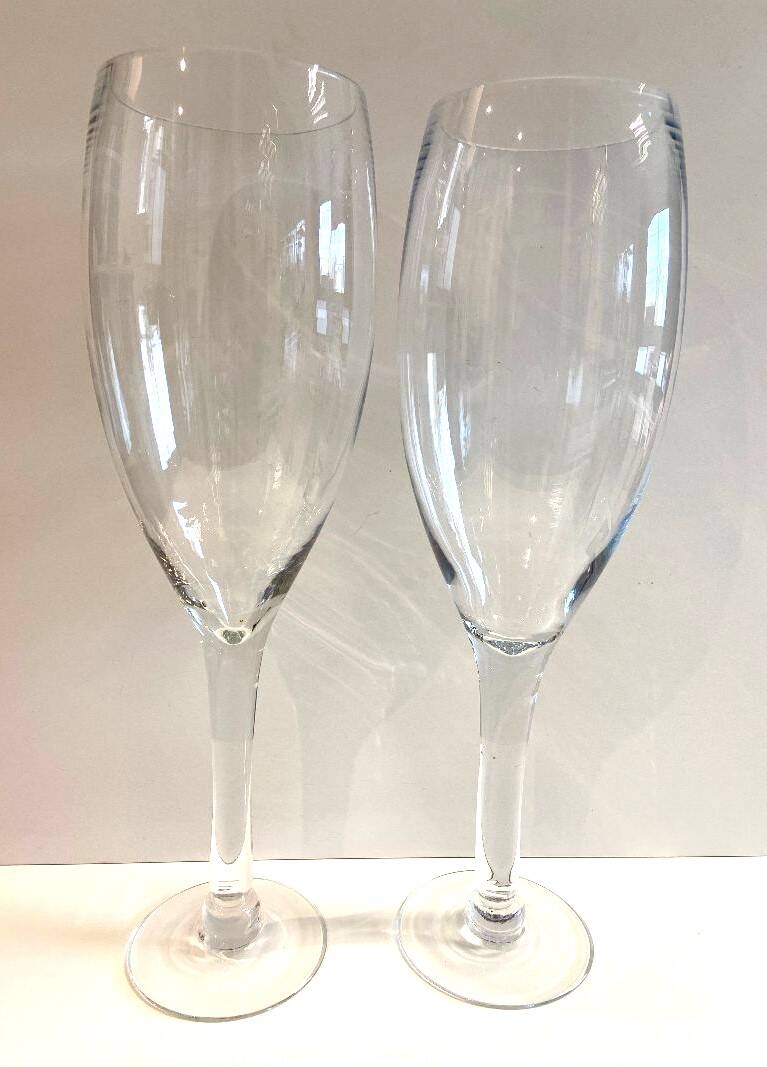 Duo of Large Tealight Holders Vases Candle Holders on Stand Blown Crystal Glass Deco