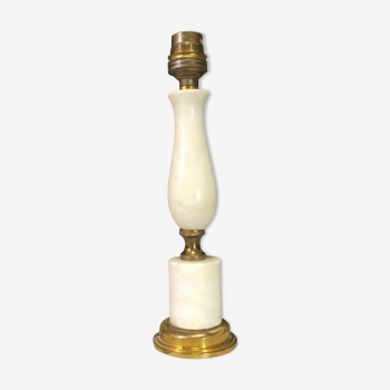 Pied de lampe vintage pierre et laiton