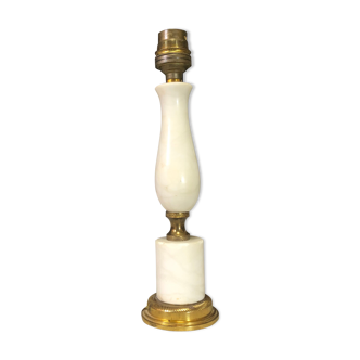 Vintage stone and brass lamp foot