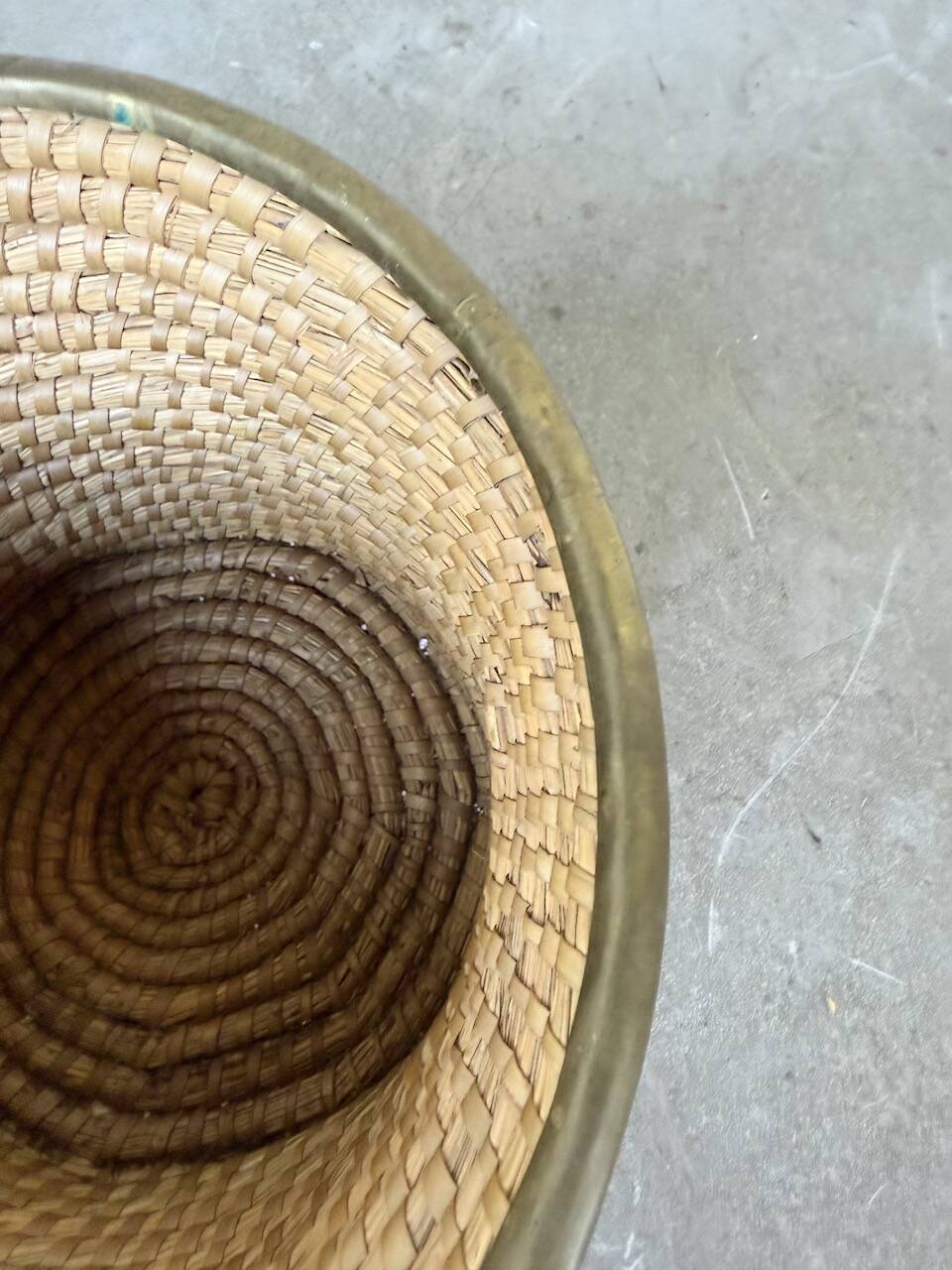 Rattan basket 1970, Italy