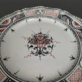 Large Rouen dish, 19th century, floral decoration