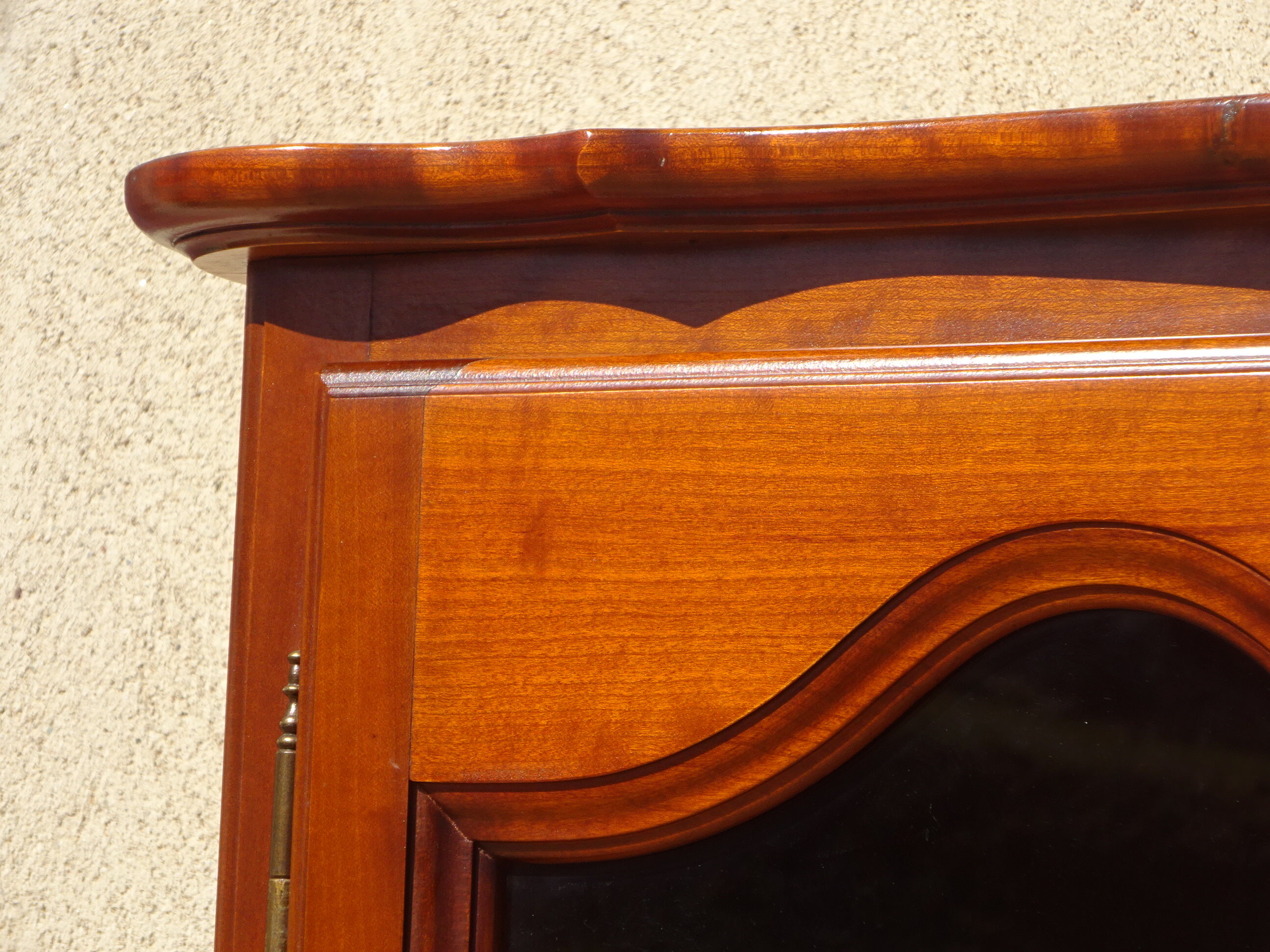 Shallow cherry wood showcase, Louis XV style