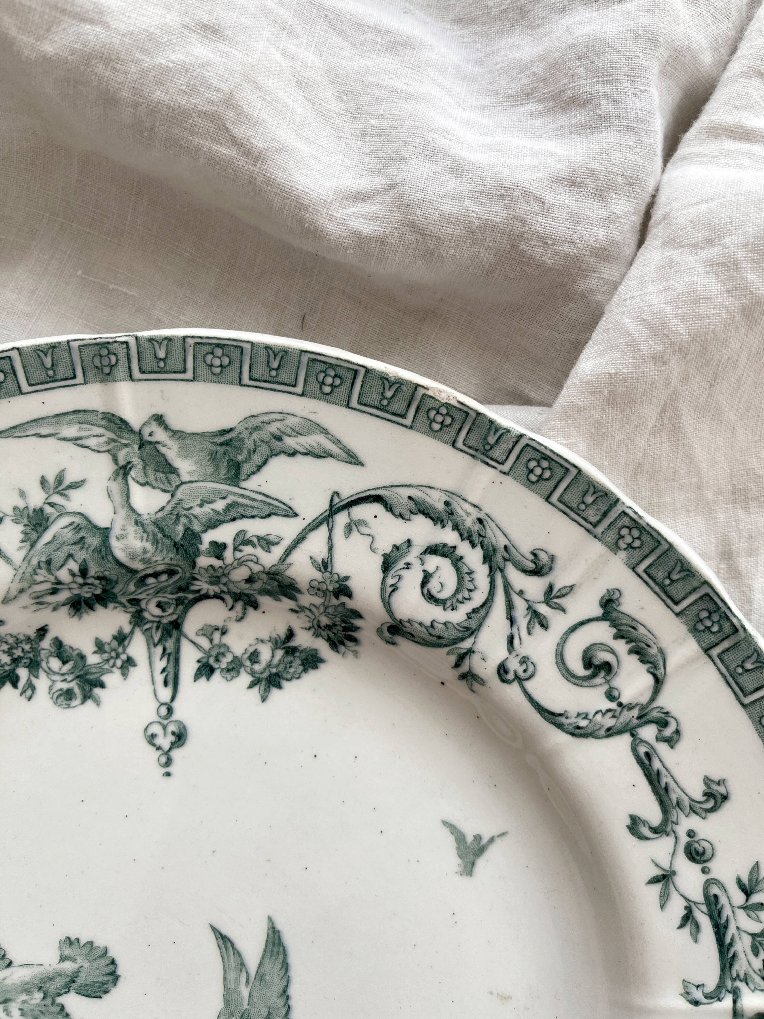 Flat iron earthenware plate "Marie Antoinette" Opaque by Gien