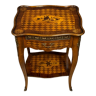Table d'apparat style Louis XV en marqueterie de bois précieux vers 1900