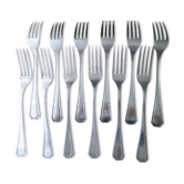 Box of 12 forks of table metal silver Alfénide Model Tosca