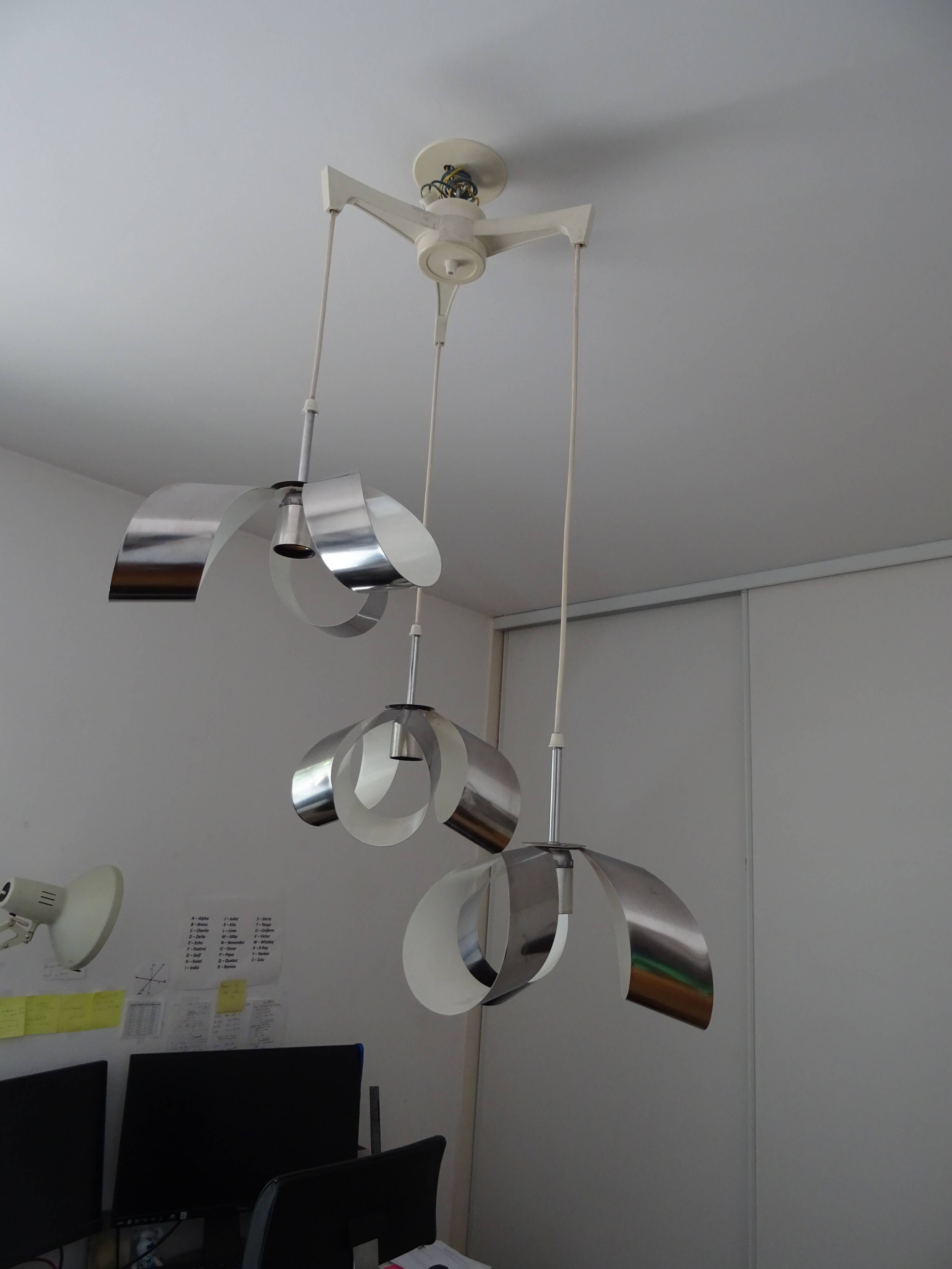 Stainless steel flower cascade suspension, 1970