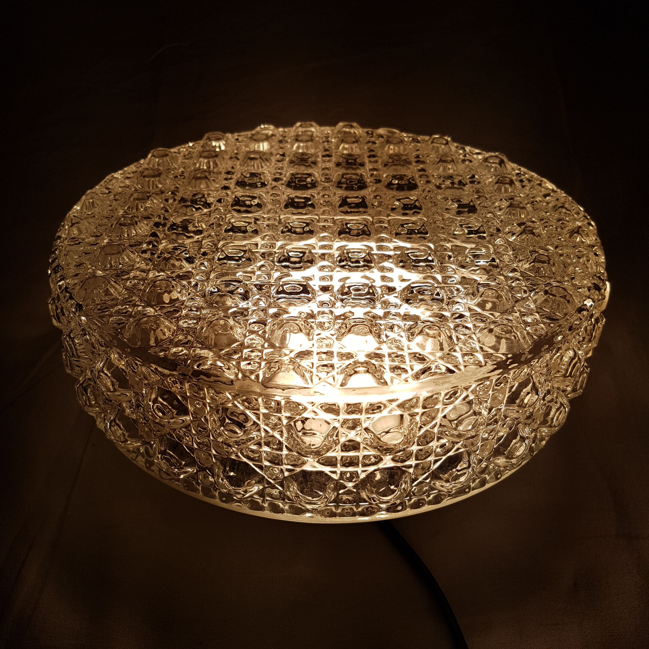 Round ceiling in cast glass vintage