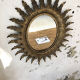 Old flowered sun golden mirror