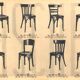 2 FISCHEL chairs, Art Deco 1938 bistro, wooden seat